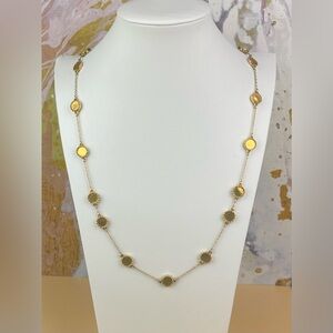 RARE Kate Spade Gold Scalloped Disc Station Necklace - 32” - Pristine